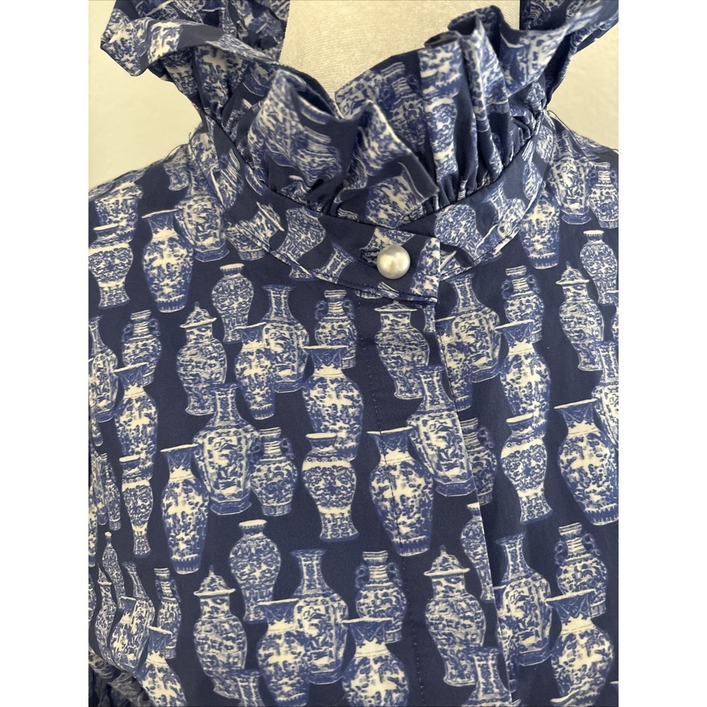 Pittypats Clothing Co Arcadia Dress XL Blue White Ginger Jar Chinoiserie Maxi - Picture 4 of 11